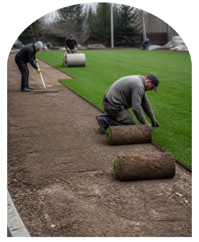 Устройство спортивного газона под ключ для площадок в Красноуфимске